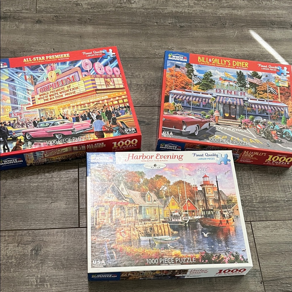 White Mountain Puzzles 3-Pack 1000-Piece Puzzle Set - Multi-Color
